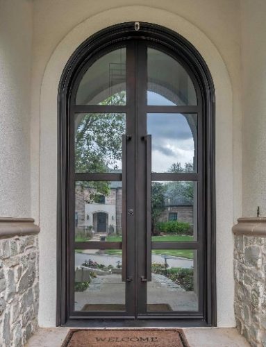 Midnight 4 Lite Modern Arch Double Door